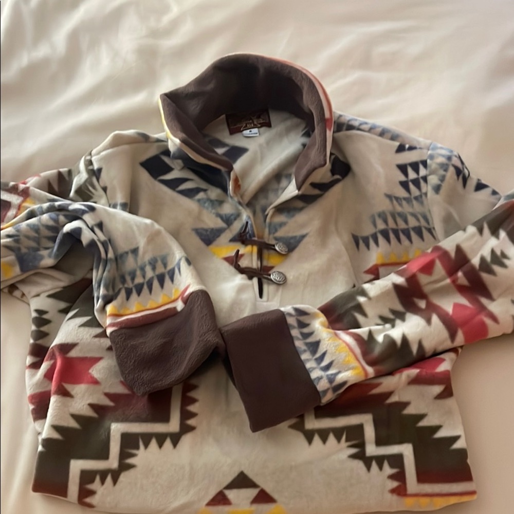 Aztec Western Pattern Fleece Pullover - image 1